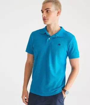 Поло из пике с логотипом A87 Aeropostale, синий