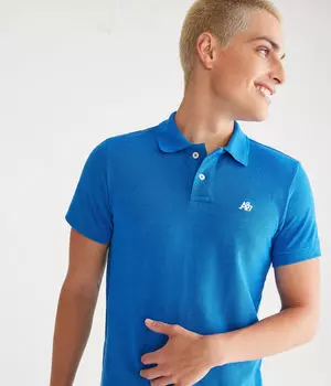 Поло из пике с логотипом A87 Aeropostale, зеленый