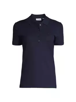 Поло из пике с вышитым логотипом Lacoste, синий