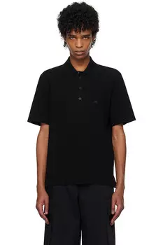 Поло из ребристого трикотажа Courrges, черный