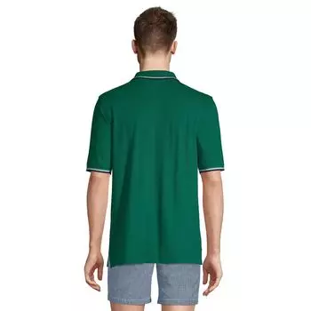 Поло из сетчатой ткани Big & Tall Comfort-First Lands' End, черный