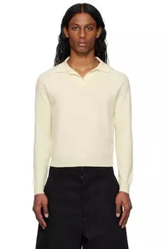 Поло из шерсти цвета «кремовый» Maison Margiela