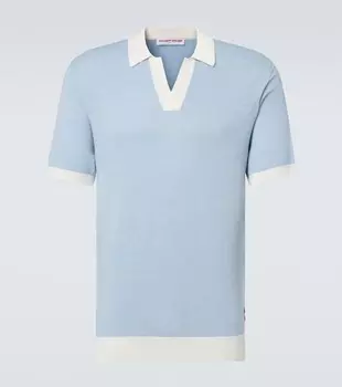 Поло из шерсти и хлопка Horton Orlebar Brown, River Blue/White Sand