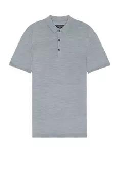 Поло из шерсти мериноса Allsaints, голубой