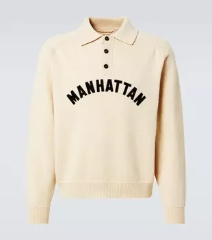 Поло из шерсти с аппликацией Manhattan Bode, кремовый