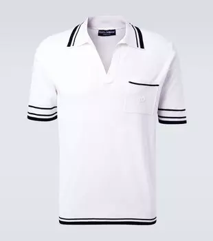 Поло из смесового шелка Dolce&Gabbana, BIanco Ottico