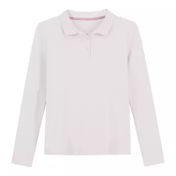 Поло IZOD с длинными рукавами для девочек 4–18 лет стандартного и большого размера, белый