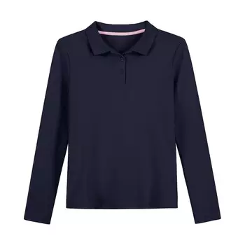 Поло IZOD с длинными рукавами для девочек 4–18 лет стандартного и большого размера, темно-синий
