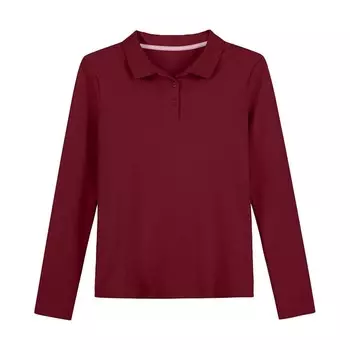 Поло IZOD с длинными рукавами для девочек 4–18 лет стандартного и большого размера, цвет Burgundy
