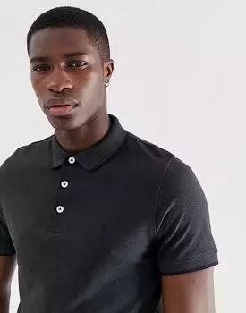 Поло Jack & Jones Essentials облегающего кроя с логотипом из пике темно-серого цвета