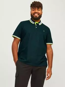 Поло Jack & Jones + Fit Polo Shirt JJEPAULOS Sommer Hemd Pique, цвет Neon Grn