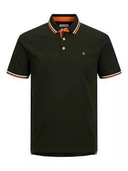Поло Jack & Jones + Fit Polo Shirt JJEPAULOS Sommer Hemd Pique, зеленый