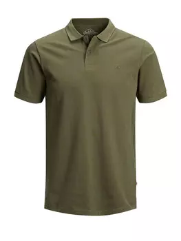 Поло Jack & Jones однотонное, зеленый