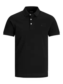 Поло Jack & Jones Polo Shirt JJEPAULOS Sommer Hemd Kragen Pique Cotton, черный