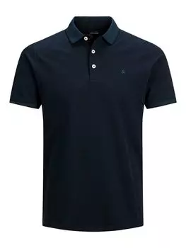 Поло Jack & Jones Polo Shirt JJEPAULOS Sommer Hemd Kragen Pique Cotton, темно-синий