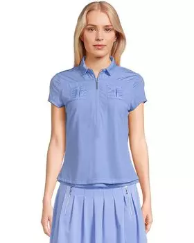 Поло Jamie Sadock Solid Sunsense Polo with Mesh Overlay, индиго