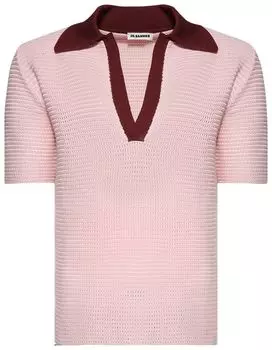 Поло Jil Sander Short-Sleeve Knit Polo 'Confetti', розовый