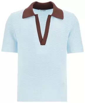 Поло Jil Sander Short-Sleeve Knit Polo 'Powder Blue', синий
