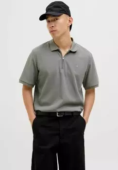 Поло JJEAUSTIN ZIP Jack & Jones, серый