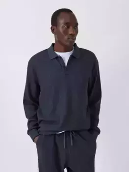 Поло John Lewis Waffle Long Sleeve, цвет grey charcoal