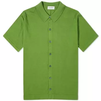 Поло John Smedley Folke Button Through, оливковое