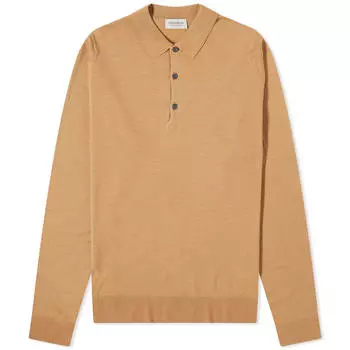 Поло John Smedley Long Sleeve Belper Merino, цвет Nutmeg
