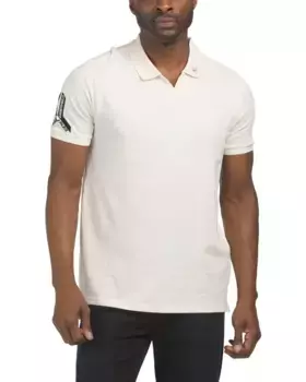 Поло Johnny с воротником и логотипом на рукаве Karl Lagerfeld Paris, бежевый