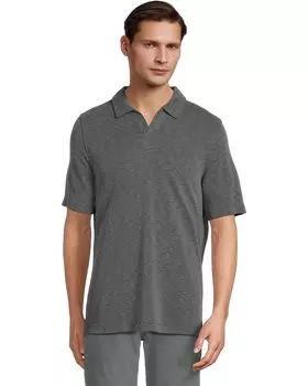 Поло Johnston & Murphy Vintage Slub V-Neck Polo, угольный