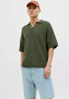 Поло JORPAROS EASTER Jack & Jones, оливковый