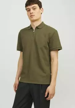 Поло Jprccjohnny Half Zip Jack & Jones, оливковый
