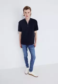 Поло JPRCCJOHNNY HALF ZIP Jack & Jones, темно-синий