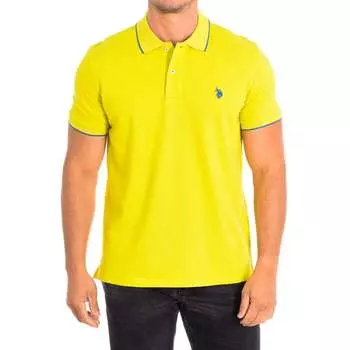 Поло Kory с короткими рукавами и контрастным воротником с лацканами 64782 мужчина U.S. Polo Assn, желтый