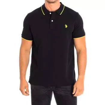 Поло Kory с короткими рукавами и контрастным воротником с лацканами 64782 мужчина U.S. Polo Assn, черный