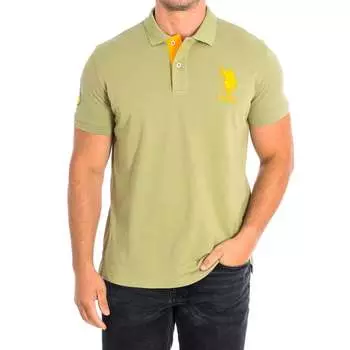 Поло Korycbad с короткими рукавами и контрастным воротником с лацканами 64779 мужское U.S. Polo Assn, зеленый