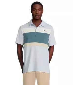 Поло Lacoste Regular Fit Colorblock Polo, цвет Light Blue/Dark Blue/White