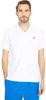 Поло Lacoste Short Sleeve Sport Breathable Run-Resistant Interlock Polo Shirt, белый