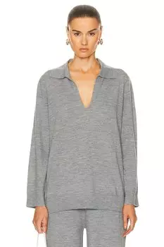 Поло Leset James V Neck Top, серый