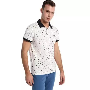 Поло Lois Jeans Pique Mini Print 123586-13191-31, белый