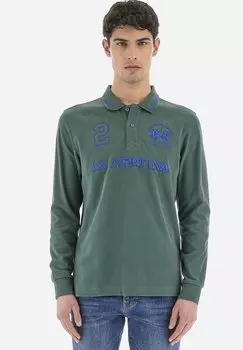 Polo Long-Sleeved Polo Shirt La Martina, цвет koriander trkisches meer