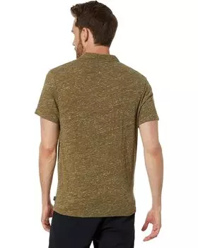 Поло Lucky Brand Linen Short Sleeve Johnny Collar Polo, цвет Dark Olive