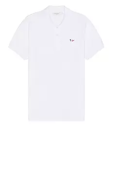 Поло Maison Kitsune Tricolor Fox Patch, белый