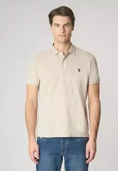 Поло MANICHE CORTE U.S. Polo Assn., бежевый