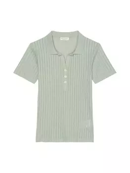 Поло Marc O'Polo Pointelle regular, цвет faded mint