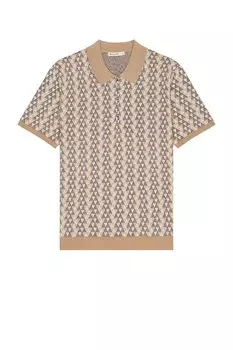 Поло Marine Layer Bryson Zip, цвет Warm Geo