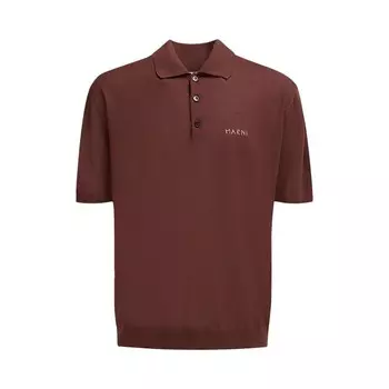 Поло Marni Short-Sleeve Polo Shirt Raisin, коричневый