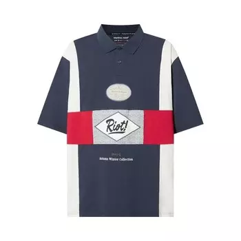 Поло Martine Rose Oversized Panelled Polo, цвет Navy Blue