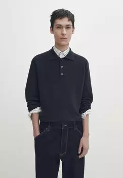 Поло Massimo Dutti, крапчатый темно-синий