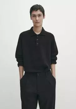 Поло Massimo Dutti, крапчатый темно-синий