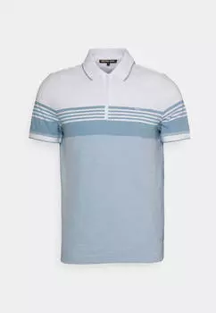 Поло Michael Kors Stripe Tipped Zip, серо-голубой