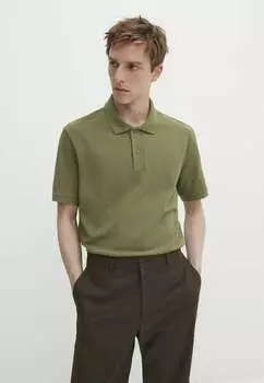 Поло Microtextured Massimo Dutti, зеленый